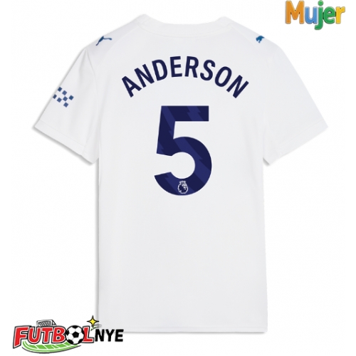 Camiseta Manchester City Elliot Anderson #5 Tercera Equipación para mujer 2026-27 manga corta